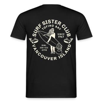 Schwesterclub Surf Vancouver Island - Männer T-Shirt - Schwarz - Hinten - AI Model Male 178 light (178cm)