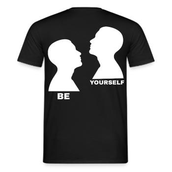 Be Yourself – Minimalist Motif - Men's T-Shirt - black - Back - AI Model Male 178 light (178cm)