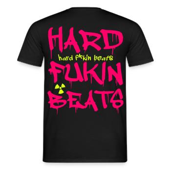 Hard Fukin Beats Graffiti Tee - Männer T-Shirt - Schwarz - Hinten - AI Model Male 178 light (178cm)