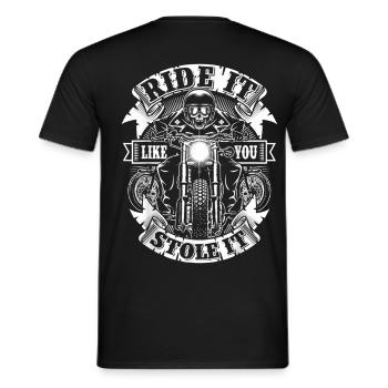 Conduis-la comme si tu l’avais volée Moto - T-shirt homme - noir - Dos - AI Model Male 178 light (178cm)