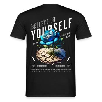Believe in Yourself Blossom - Men's T-Shirt - black - Back - AI Model Male 178 light (178cm)