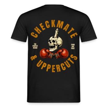 Schachmatt & Aufwärtshaken - Männer T-Shirt - Schwarz - Hinten - AI Model Male 178 light (178cm)