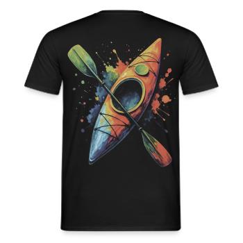 Kayak coloré - sports aquatiques Splash Art - T-shirt homme - noir - Dos - AI Model Male 178 light (178cm)