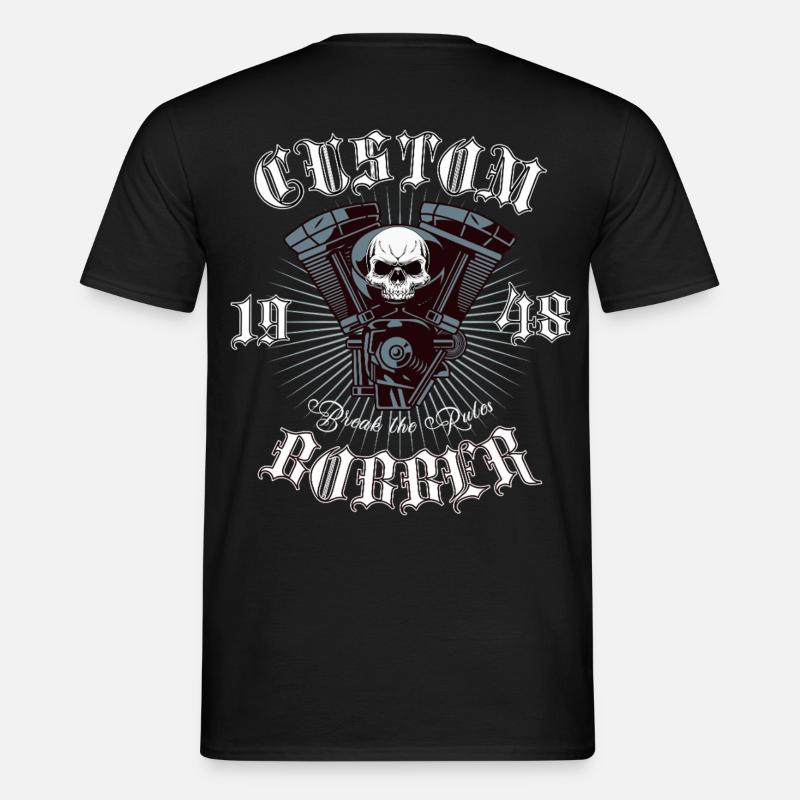 Bobber Chopper Motorrad Design - Männer T-Shirt - Schwarz