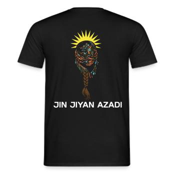 Jin Jiyan Azadi - vie des femmes liberté - T-shirt homme - noir - Dos - AI Model Male 178 light (178cm)