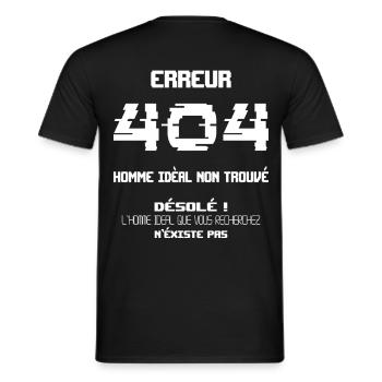 Fehler 404: Idealer Mann nicht gefunden - Männer T-Shirt - Schwarz - Hinten - AI Model Male 178 light (178cm)