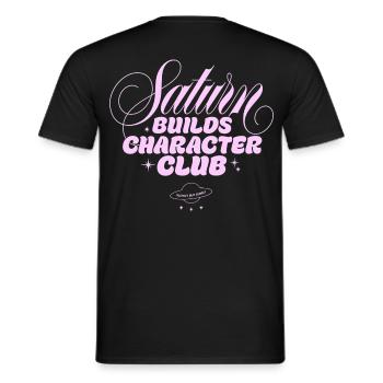 Saturn Charakterclub Print - Männer T-Shirt - Schwarz - Hinten - AI Model Male 178 light (178cm)