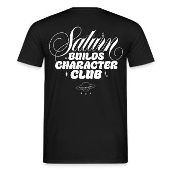 Saturn Shapes Character Club - Men's T-Shirt - black - Back - AI Model Male 178 light (178cm)