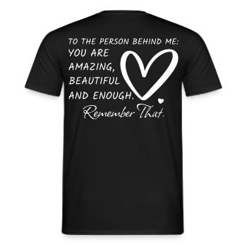 An die Person hinter mir - Motivationsshirt Hoodie - Männer T-Shirt - Schwarz - Hinten - AI Model Male 178 light (178cm)