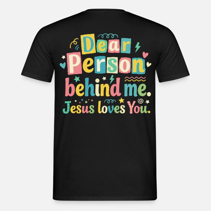Jesus liebt dich positive Botschaft - Männer T-Shirt - Schwarz