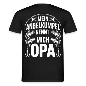 Angeln mit Opa - Männer T-Shirt - Schwarz - Hinten - AI Model Male 178 light (178cm)