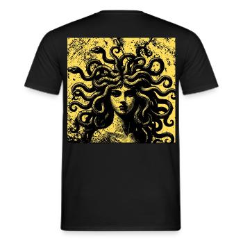 Hard techno rave outfit - Méduse industrial techno - T-shirt homme - noir - Dos - AI Model Male 178 light (178cm)