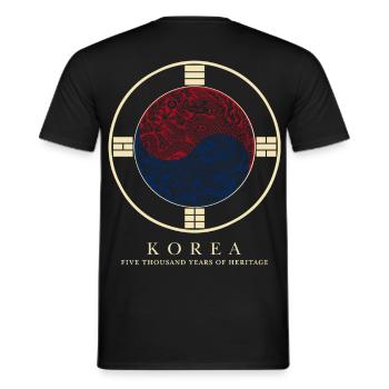 Korea Drachen-Taegeuk Emblem - Männer T-Shirt - Schwarz - Hinten - AI Model Male 178 light (178cm)