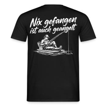 Angeln mit Humor - Männer T-Shirt - Schwarz - Hinten - AI Model Male 178 light (178cm)