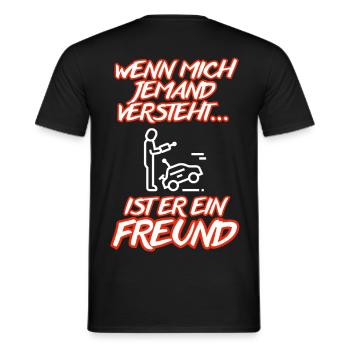 RC Auto Freund - Männer T-Shirt - Schwarz - Hinten - AI Model Male 178 light (178cm)