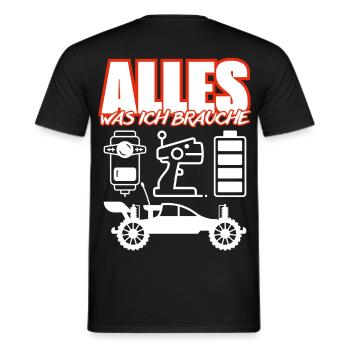 Alles Was Ich Brauche – RC Auto Basics - Männer T-Shirt - Schwarz - Hinten - AI Model Male 178 light (178cm)