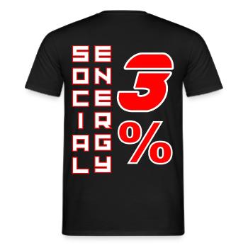 Énergie sociale 3 % - Boldi Graphics - T-shirt homme - noir - Dos - AI Model Male 178 light (178cm)