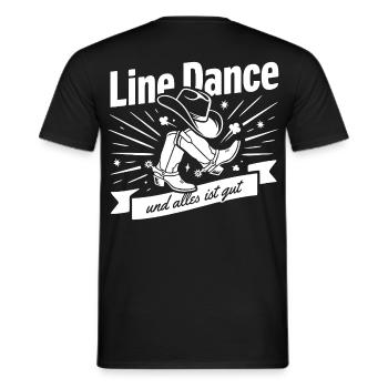 Line Dance Boots Spruch - Männer T-Shirt - Schwarz - Hinten - AI Model Male 178 light (178cm)