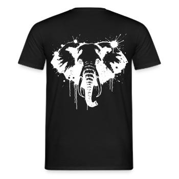 White Elephant Splash - Männer T-Shirt - Schwarz - Hinten - AI Model Male 178 light (178cm)