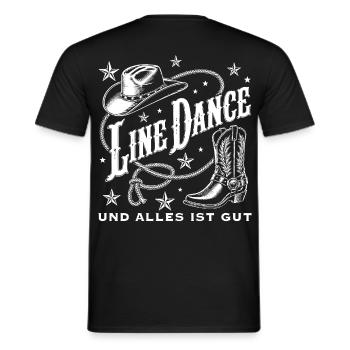 Line Dance Western Flair - Männer T-Shirt - Schwarz - Hinten - AI Model Male 178 light (178cm)