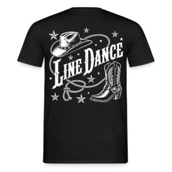 Line Dance Cowboy Flair - Männer T-Shirt - Schwarz - Hinten - AI Model Male 178 light (178cm)