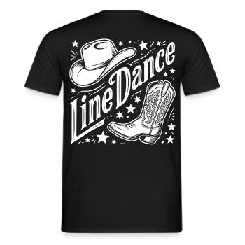 Line Dance Western Logo - Men's T-Shirt - black - Back - AI Model Male 178 light (178cm)