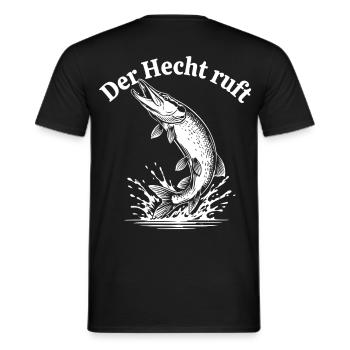 Der Hecht ruft – Spritzige Pike Illustration - Männer T-Shirt - Schwarz - Hinten - AI Model Male 178 light (178cm)