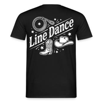 Line Dance Western Motiv - Männer T-Shirt - Schwarz - Hinten - AI Model Male 178 light (178cm)