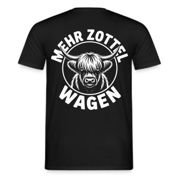 Mehr Zottel wagen - Highlands - Männer T-Shirt - Schwarz - Hinten - AI Model Male 178 light (178cm)