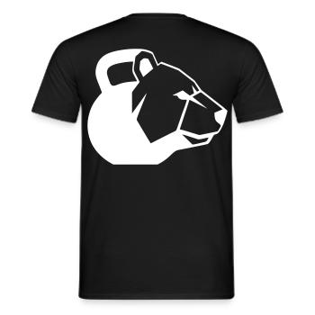 Bär Kettlebell Grafik Logo Dynamisch - Männer T-Shirt - Schwarz - Hinten - AI Model Male 178 light (178cm)