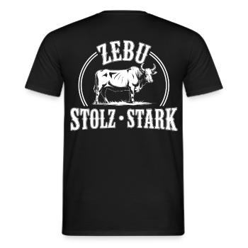 Zebu Stolz Stark Logo - Männer T-Shirt - Schwarz - Hinten - AI Model Male 178 light (178cm)