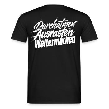 Ausrasten Weiter - Männer T-Shirt - Schwarz - Hinten - AI Model Male 178 light (178cm)