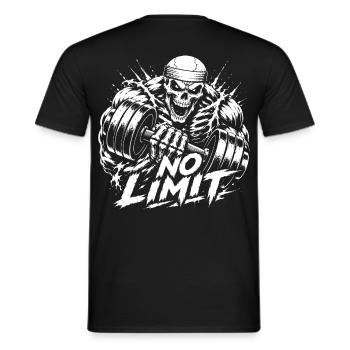 No Limit Skelett Bodybuilding Workout - Männer T-Shirt - Schwarz - Hinten - AI Model Male 178 light (178cm)