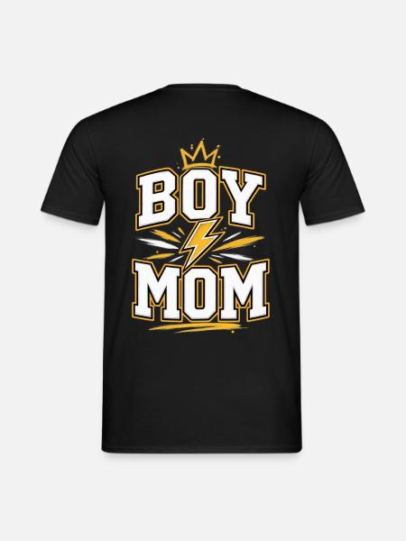 Boy Mom Power Crown - Männer T-Shirt - Schwarz