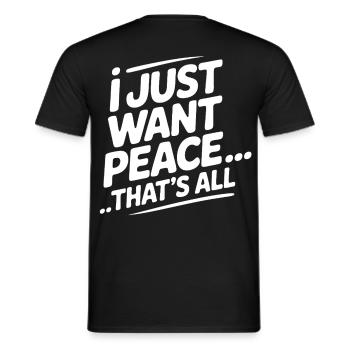 Nur Frieden Bitte - Männer T-Shirt - Schwarz - Hinten - AI Model Male 178 light (178cm)