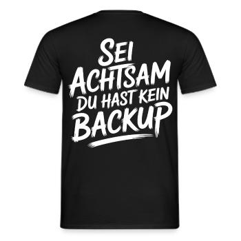 Achtsamkeit - Männer T-Shirt - Schwarz - Hinten - AI Model Male 178 light (178cm)
