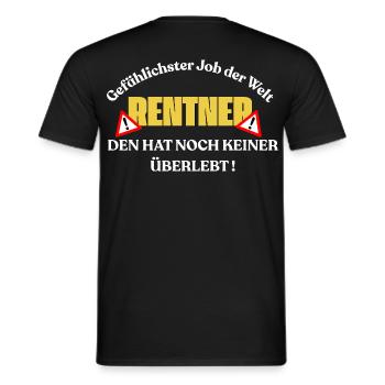 Gefährlichster Job Rentner Spruch - Männer T-Shirt - Schwarz - Hinten - AI Model Male 178 light (178cm)