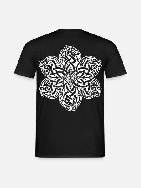 Verflochtener nordischer Drachenknoten - Männer T-Shirt - Schwarz