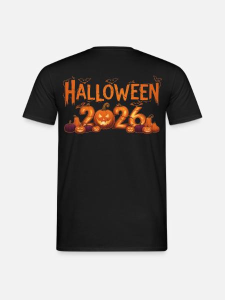 Halloween 2026 Kürbisse leuchten - Männer T-Shirt - Schwarz