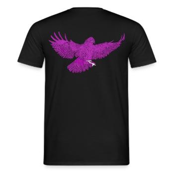 Greifvogel im Flug, Andersfarbig - Männer T-Shirt - Schwarz - Hinten - AI Model Male 178 light (178cm)