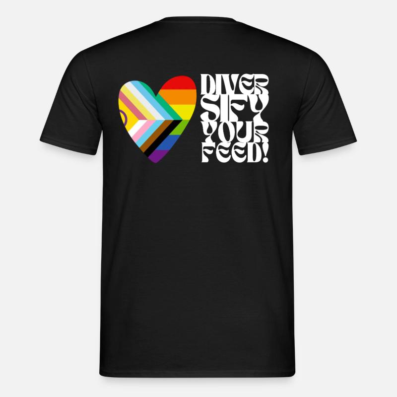 🌈♿ Diversify Your Feed–Progress Pride&Disability - Männer T-Shirt - Schwarz