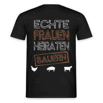 de vraies femmes épousent des agriculteurs - T-shirt homme - noir - Dos - AI Model Male 178 light (178cm)
