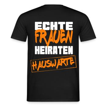 De vraies femmes épousent un gardien - T-shirt homme - noir - Dos - AI Model Male 178 light (178cm)