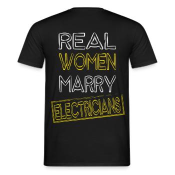 Vraie femme épouser des électriciens - T-shirt homme - noir - Dos - AI Model Male 178 light (178cm)