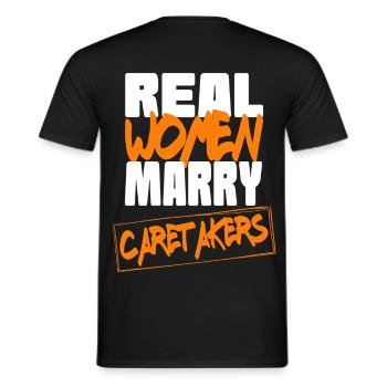 Vraie femme épouser des gardiens - T-shirt homme - noir - Dos - AI Model Male 178 light (178cm)