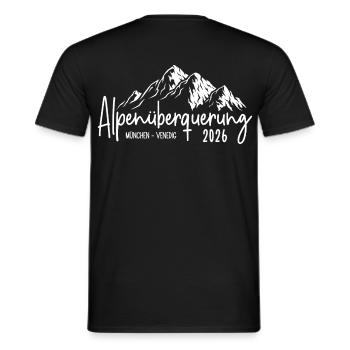 Alpenüberquerung 2026 München Venedig - Männer T-Shirt - Schwarz - Hinten - AI Model Male 178 light (178cm)