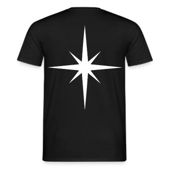 White Star Sparkle to design - Men's T-Shirt - black - Back - AI Model Male 178 light (178cm)