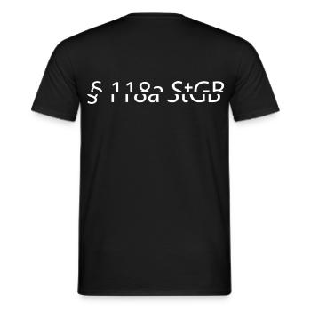  §118a StGB - Männer T-Shirt - Schwarz - Hinten - AI Model Male 178 light (178cm)