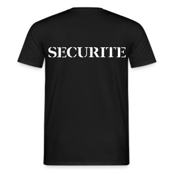 Securité - T-shirt homme - noir - Dos - AI Model Male 178 light (178cm)