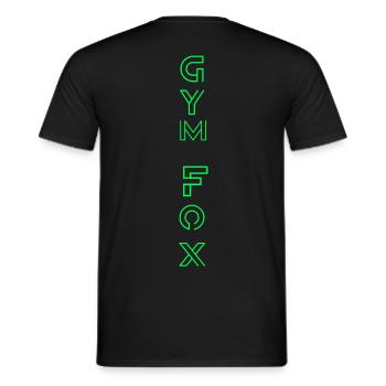 GYM FOX - Motivating Gym and Fitness Designs - Men's T-Shirt - black - Back - AI Model Male 178 light (178cm)